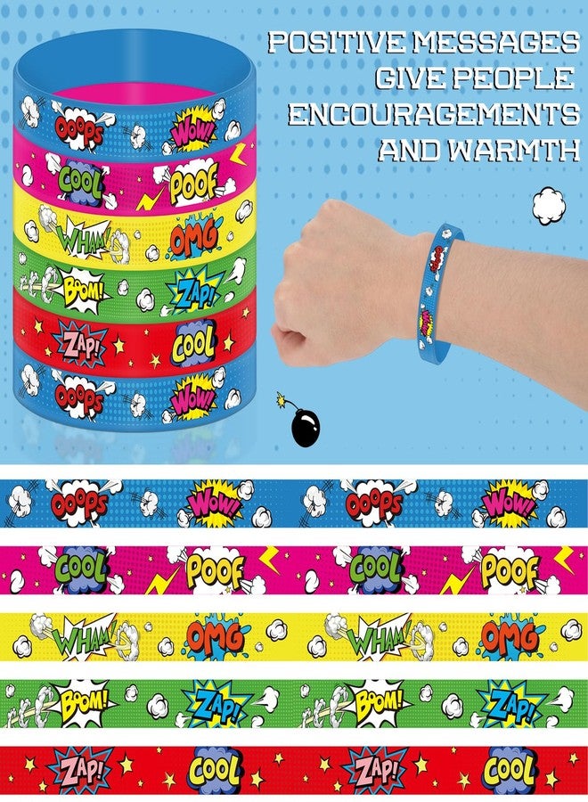 RoundFunny 30 Pcs Hero Party Favor Silicone Bracelets Piñata Fillers for Kids Classroom Prizes Carnival Goodie Bag Stuffers Goodie Rewards Hero Theme Birthday Party Supplies Decorations Gifts - Image 4